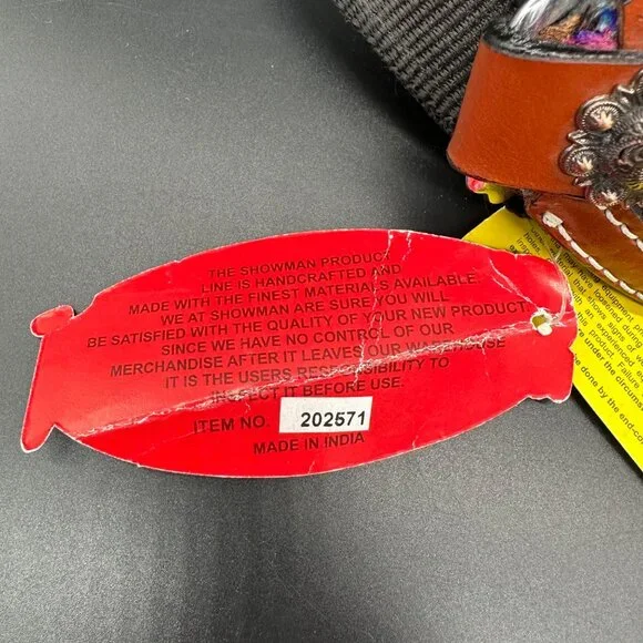 Showman Nylon Bronc Halter Aztec Western Brown Leather Teal Pink Purple Stripes - Picture 6 of 9